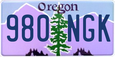 OR license plate 980NGK