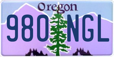 OR license plate 980NGL