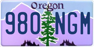 OR license plate 980NGM
