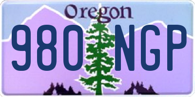 OR license plate 980NGP