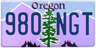 OR license plate 980NGT