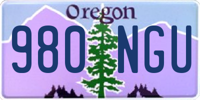 OR license plate 980NGU