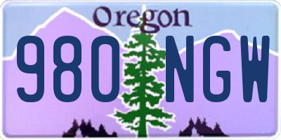 OR license plate 980NGW