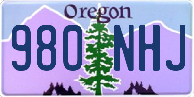 OR license plate 980NHJ