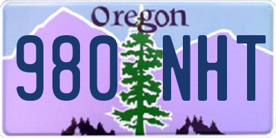 OR license plate 980NHT