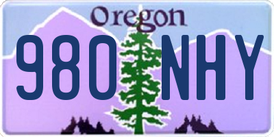 OR license plate 980NHY