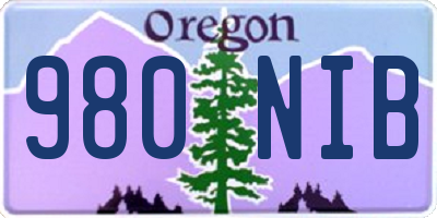 OR license plate 980NIB