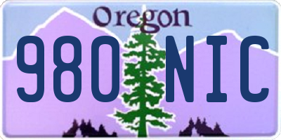 OR license plate 980NIC