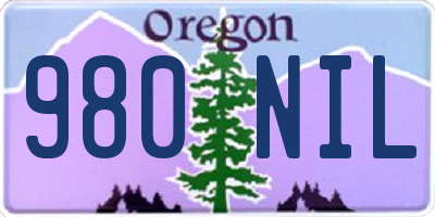 OR license plate 980NIL