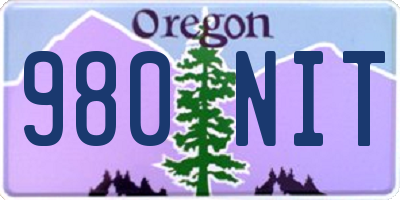 OR license plate 980NIT