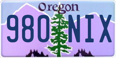 OR license plate 980NIX