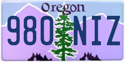 OR license plate 980NIZ