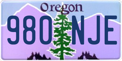 OR license plate 980NJE