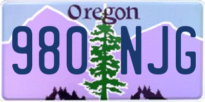 OR license plate 980NJG