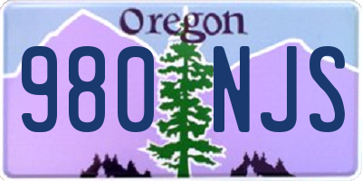 OR license plate 980NJS