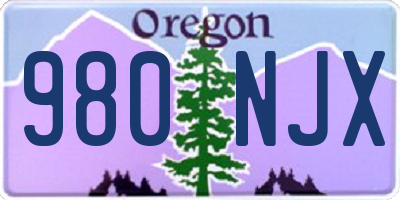 OR license plate 980NJX