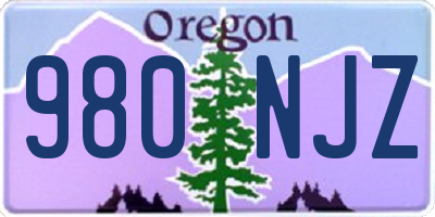 OR license plate 980NJZ