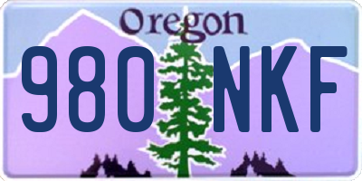 OR license plate 980NKF