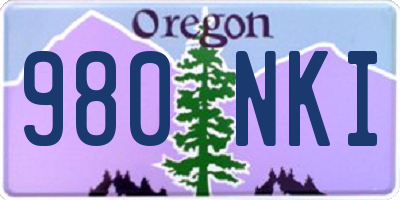 OR license plate 980NKI