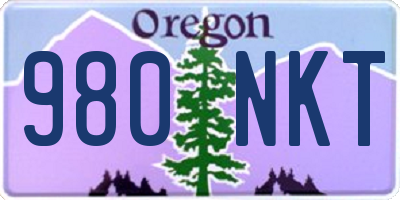 OR license plate 980NKT