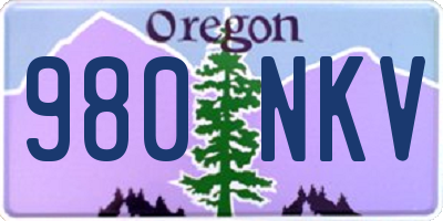 OR license plate 980NKV