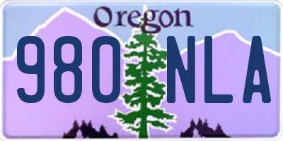 OR license plate 980NLA
