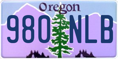 OR license plate 980NLB