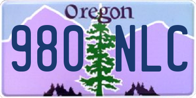 OR license plate 980NLC