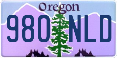 OR license plate 980NLD