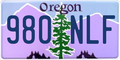 OR license plate 980NLF
