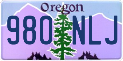OR license plate 980NLJ