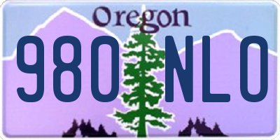 OR license plate 980NLO