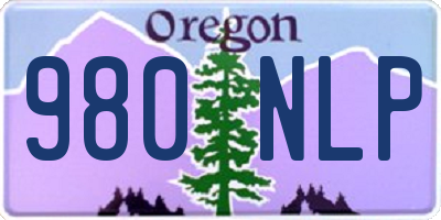 OR license plate 980NLP