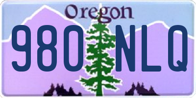 OR license plate 980NLQ