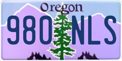 OR license plate 980NLS