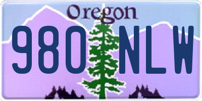 OR license plate 980NLW