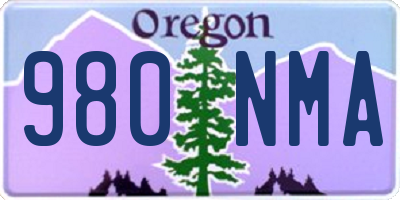 OR license plate 980NMA