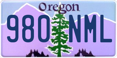 OR license plate 980NML