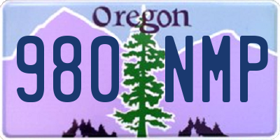 OR license plate 980NMP