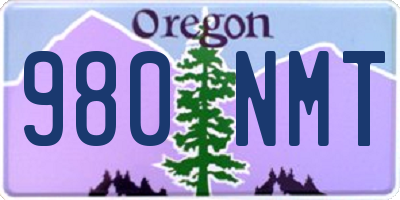 OR license plate 980NMT