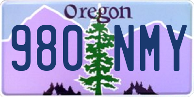 OR license plate 980NMY