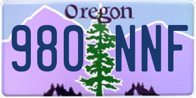 OR license plate 980NNF