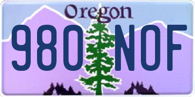 OR license plate 980NOF