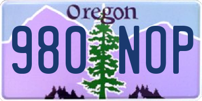 OR license plate 980NOP