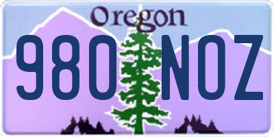 OR license plate 980NOZ