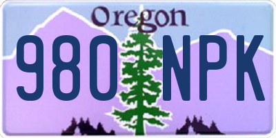 OR license plate 980NPK