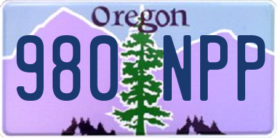 OR license plate 980NPP