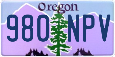 OR license plate 980NPV