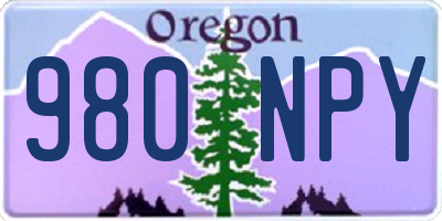 OR license plate 980NPY