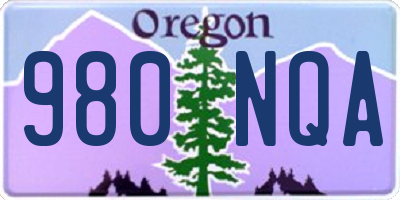 OR license plate 980NQA